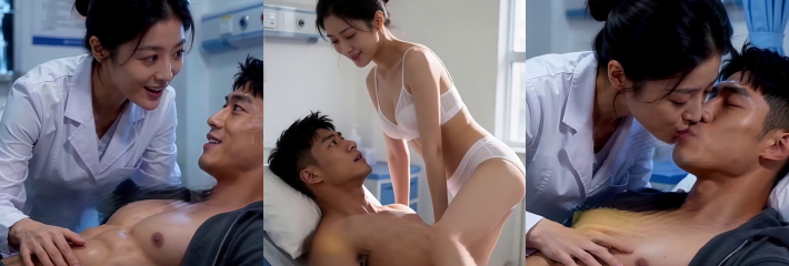 AI成人短剧 旅途失界 7-8集 受伤男主被护士诱惑 女上位榨精到失控喷水