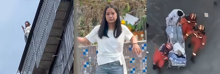 揭阳普宁溪心村 17岁女孩跳楼自杀 跳楼瞬间被全程记录 现场惊呼声不断