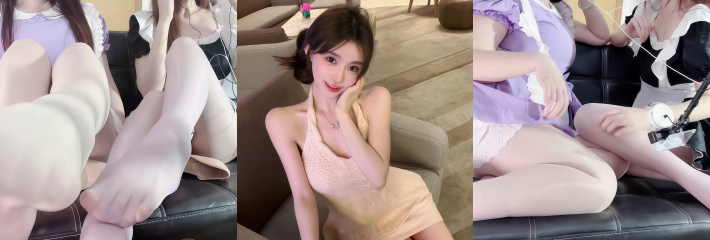 ASMR声控博主 玖九与柒七 双人女仆装白丝美腿 丝足摩擦直冲助眠