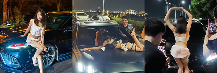 广东肇庆传祺车友会 骚鸡穿情趣制服 车前热舞魅力十足 疑似在勾引金主上前包养